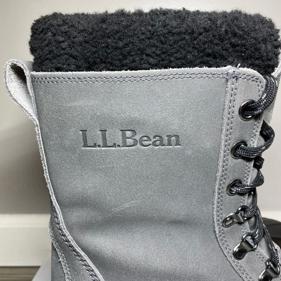 LL Bean Insulated Snow Boots Men’s 10 Gray/Black Sherpa Removable Lining, 284892 - Picture 6 of 10